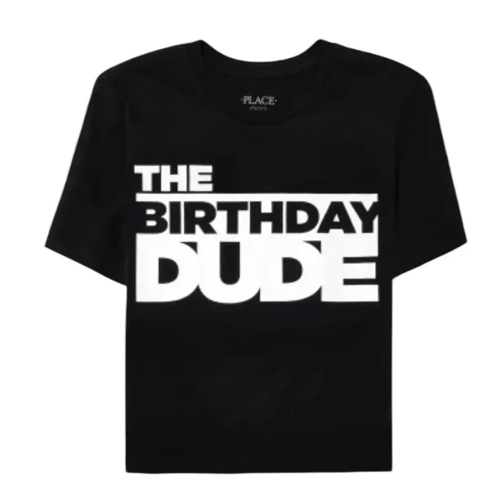Youth Boys The Childrens Place The Birthday Dude Graphic Tee Shirt - Sz S 5/6